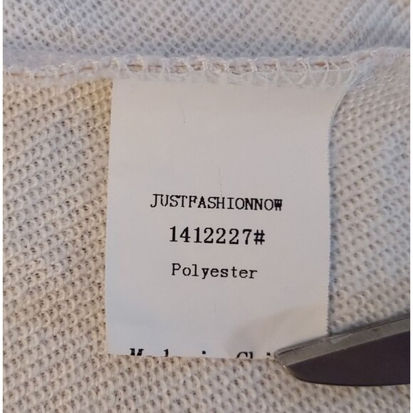 Just Fashion Now Shirt Top Long Sleeve V Neck Womens Size XXL Beige Black - Picture 8 of 12